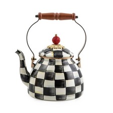 Brand New Mackenzie Childs Courtly Check 2 Quart Tea Kettle picture
