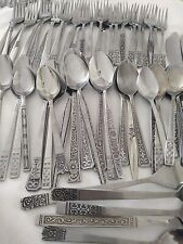 Vintage Interpur Oneida Japan Mid-Century Mixed Lot Of 65 Stainless Flatware picture