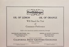 Exchange Orange Oil Products Ontario CA Lemon Corona CA Vintage Print Ad 1931 picture
