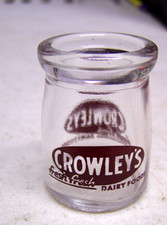 Vintage Crowley's Dairy Antique Glass Milk Single Cream Creamer Bottle picture