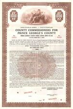 County Commissioners For Prince George's County - $1,000 Specimen Bond - Specime picture