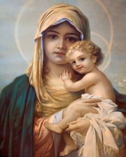 Catholic print picture- MADONNA AND CHILD SH4 - 8