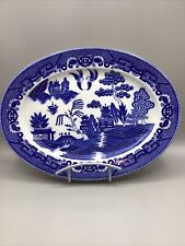 Vintage Blue Willow Oval Serving Platter. Japan. Marked. 12” x 9” picture