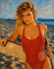 Baywatch Actress Erika Eleniak Oil Painting Art Style Portrait Print 8x10 picture