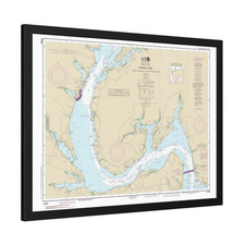 Potomac River & Tayloe Neck Maryland Nautical Chart Map Framed Poster 32x24 picture