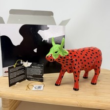 Cow Parade Strawberry Cow #7338 Westland 2004 With Box & Tag Figurine picture