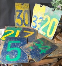 7 vintage large retired Metal Numbers, railway, industrial ,railwayana, salvaged picture