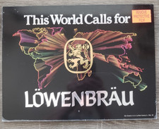Vintage 1986 Löwenbräu Beer Sign This World Calls for Löwenbräu NEW IN BOX picture