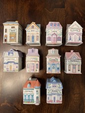 The Lenox Spice Village Set 1989 - Lot Of 10 Houses w/ Lids picture