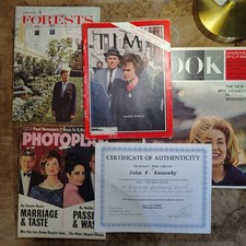 Robert White JFK Collection Jacqueline Kennedy Magazine Evelyn Lincoln COA x4 picture