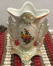 Vintage Pearlescent Lustreware Footed Vase Made in Brazil 6 x 8 x 5 picture