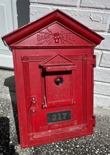 Vintage GAMEWELL FIRE ALARM CALL BOX PULL STATION Firefighting Cast Aluminum picture