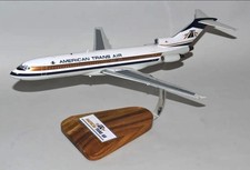 ATA American Trans Air Boeing 727-200 Desk Display 1/100 Wood Model SC Airplane picture