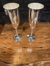 Waterford Silver Plated Ballet Ribbon Champagne Flutes NOS picture