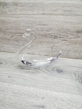 Vintage Clear Glass Swan Long Neck Candy Dish￼ picture