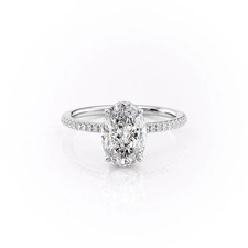 2.5 Ct Brilliant Oval Cut Pave Moissanite Ring 925 Sterling Silver Wedding Ring picture