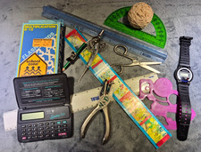 Vintage Pop Culture School/Education Junk Drawer Lot - Nostalgia Overload picture