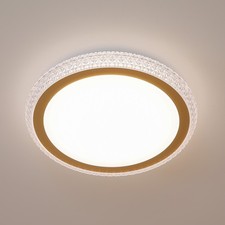 16 Inch Golden Flush Mount LED Ceiling Light 3 Colors for Bedroom Living Room picture