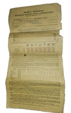 ​1916 Maxwell Motor Car Dealer Agreement Contract Ephrata Lancaster PA... picture