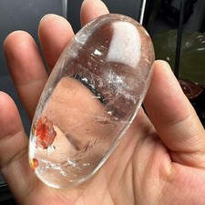 187g Natural White Quartz Carved Palm Energy Cystal Reiki Healing picture