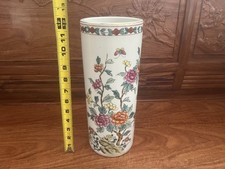 VTG Hand Painted Floral & Butterfly Design 12 Inches Porcelain Vase picture