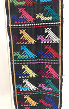 Vtg Guatemalan Textile Weaving Embroidery Runner Handwoven 63