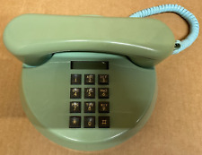Vintage Northern Telecom Round Desk Corded Phone Mid Century Modern Blue Green picture