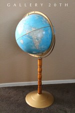 SUPERB MCM ARTICULATING FLOOR GLOBE WORLD VTG MAP LIBRARY DECOR ATOMIC picture