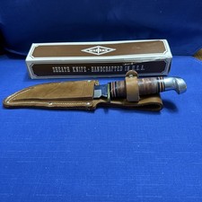 Vintage 1980 Western USA L66 Fixed Blade Hunting Knife Box Sheath Carbon Steel picture