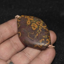 Large Ancient Tibetan Himalayan Banded Jasper Amulet Bead in good Condition picture