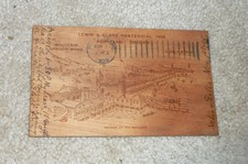 Unusual 1905 Louis & Clark Centennial Souvenir Oregon Wood Postcard picture