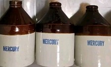 VINTAGE MERCURY REDWING CERAMIC STONEWARE JARSCORK LID RARE SMALL SET OF 3  picture