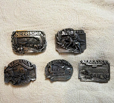 5 Nebraska Commemorative Belt Buckle 1984 1988 1994 1997 1998 Matching #420/1000 picture