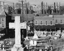 1930s BETHLEHEM GRAVEYARD Overlooking Mill and City Photo  (234-D) picture