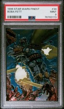 1996 Star Wars Finest Boba Fett #34 PSA MINT 9 Vintage Topps Chrome Card picture