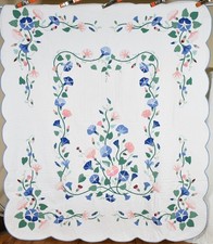 OUTSTANDING Vintage 30's Morning Glory Applique Antique Quilt ~Botanical Design picture