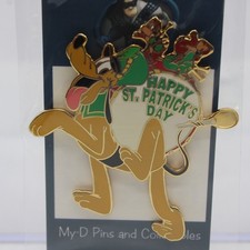B1 Disney Auctions LE Pin Happy St. Patrick's Day Chip Dale with Pluto picture