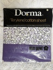 Vintage 1970s Dorma Mary Quant design Double Flat Sheet  Retro. New picture