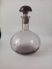Vintage Amethyst Purple Glass Decanter With Stopper  picture