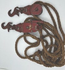 Vintage Durbin  Durco Red Double Pulley System Block Tackle w/rope St. Louis picture