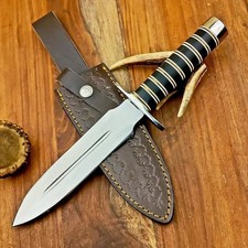 Handmade D2 Steel Hunting Dagger Knife Buffalo Horn Handle picture