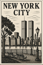 New York City Skyline Poster - 24x32” - CLASSIC PRINT🤯 c1910s Vintage  picture