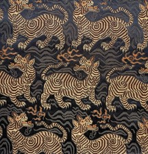 CLARENCE HOUSE Petite Tibet dragon deep blue cotton viscose polyester Italy New picture