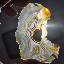 Parcel 4 Pcs Unique Iris Rainbow Agate Rainbow Slice - 4 Pcs Iris Agate Slab picture
