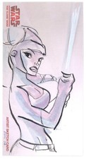 2009 Topps Star Wars Clone Wars Widevision Animator Sketch Don Ta Aayla Secura picture