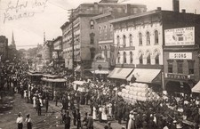 Street View Labor Day Parade, Jackson MI Michigan 1908 RPPC Photo Postcard COPY picture