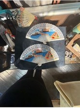 Vintage Galveston Texas Flagship Hotel Souvenir Hand Fan picture