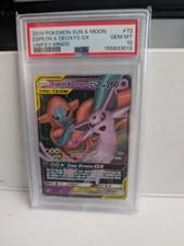 Pokemon TCG Espeon & Deoxys GX Tag Team 72/236 Unified Minds PSA 10 picture