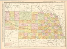 1911 Nebraska Railroad Pocket Train Map – Original Antique Rand McNally VNTG picture