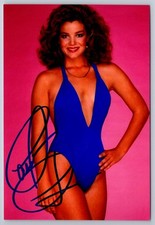 Claudia Christian Autographed Photo Actress Blue Swimsuit Babylon 5 picture
